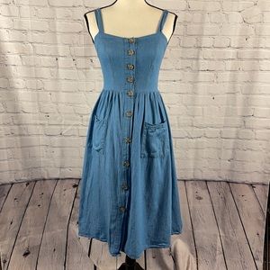 Blue button down dress from rebellion